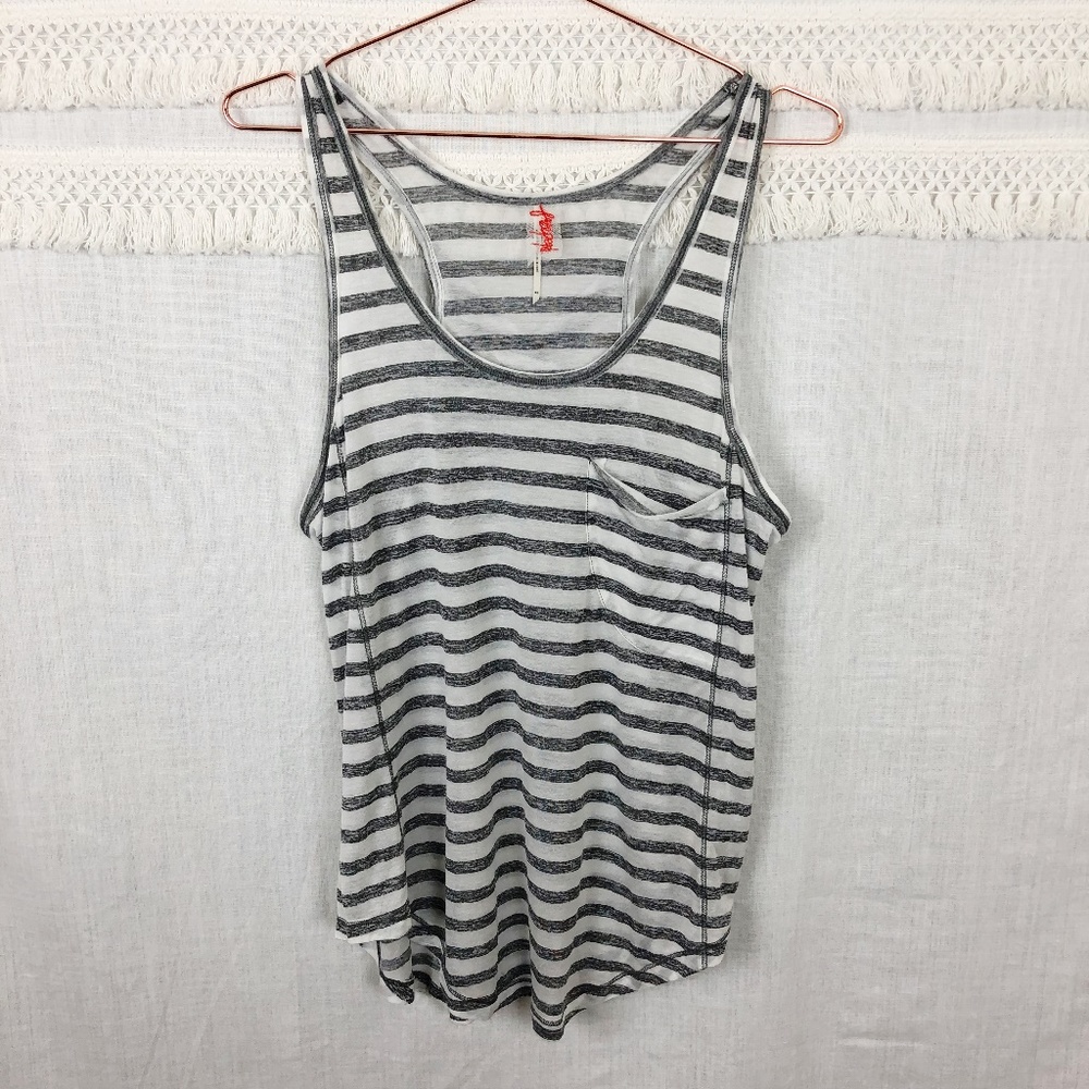 Free People Striped Criss Cross Racer Back Tank M